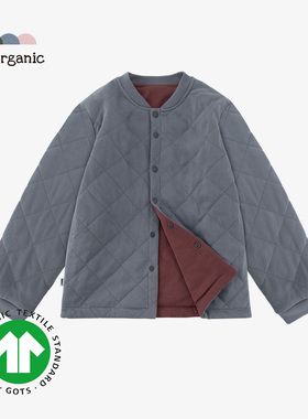 be organic【裥棉夹克】有机棉童装外套上衣两面穿秋冬保暖棉服新
