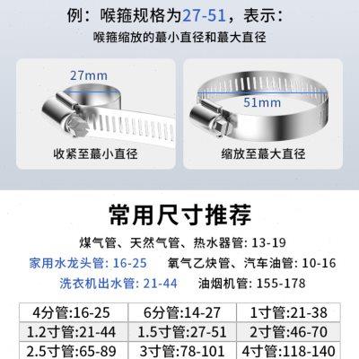 304不锈钢喉箍手柄水管卡箍抱箍卡扣固定器燃气管紧固收紧器配件