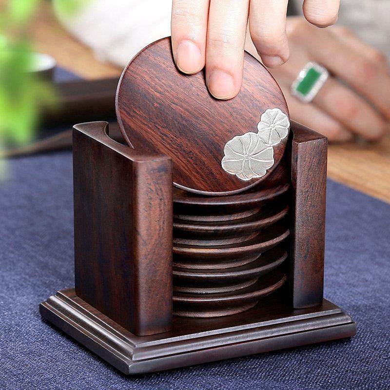 黑檀实木家用茶垫茶杯垫茶道功夫杯托茶托创意茶具配件隔热垫套装,餐饮具,茶道/零配,淘宝优惠券,粉丝福利购,淘宝优惠卷