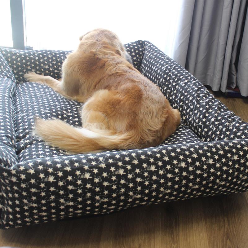 大型犬狗窝全可拆洗加厚耐咬迷彩帆布狗垫阿拉斯加金毛特大号狗窝