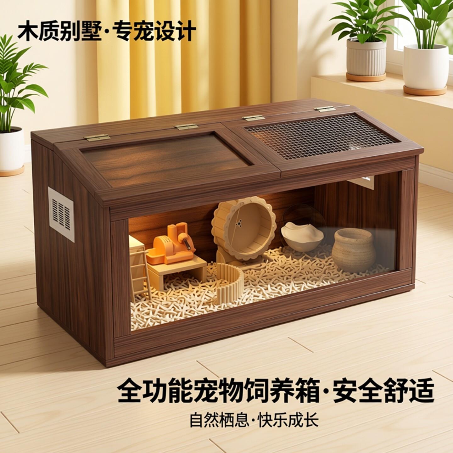 仓鼠芦丁鸡宠物饲养箱木质别墅养殖专用鸡笼子饲养窝荷兰猪小屋子