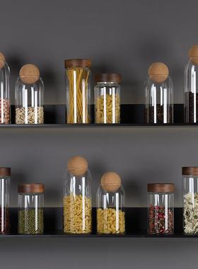 样板间厨房摆件收纳储物罐玻璃罐整体橱柜摆放装饰样板房软装搭配