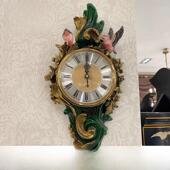 茱莉安法式 饰挂钟 客厅墙面装 奢华祖母绿铜陶瓷家用挂钟表欧式 时尚