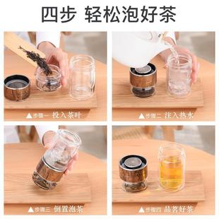 双层隔热玻璃泡茶杯茶水分离杯便携水杯男女士迷你网红定制随手杯