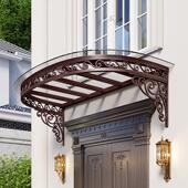 欧法式 铁艺雨棚户外铝合金庭院窗户遮阳棚阳台屋簷门头防雨搭挡板