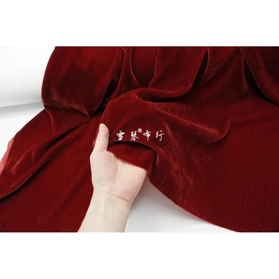 薄，软，垂，铁锈红丝绸+涤棉丝绒金丝绒面料，旗袍和汉代面料