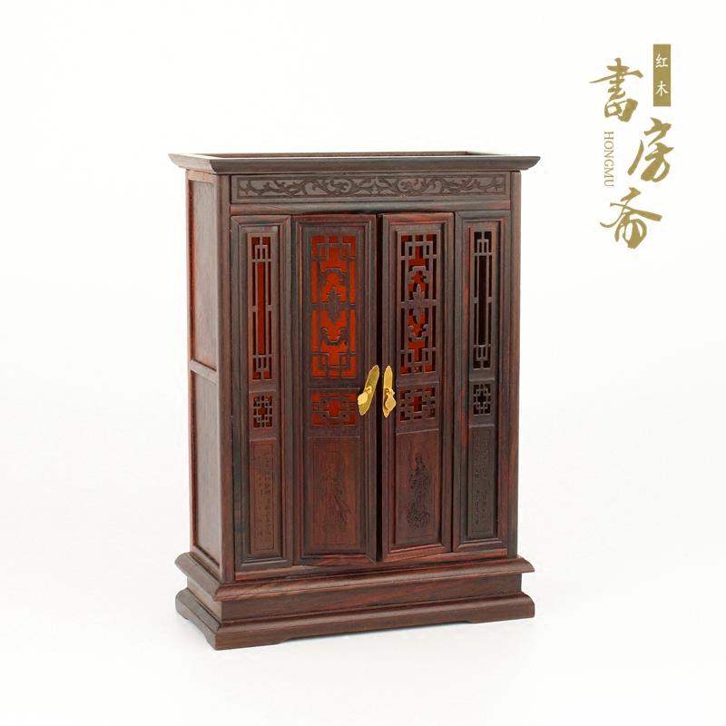 红酸枝观音佛龛摆件 红木雕刻工艺品微型明清家具 神楼 微缩家具