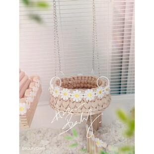 小雏菊吊篮仓鼠编织吊篮蜜袋鼯吊床金丝熊秋千刺猬摇篮窝仓鼠用品