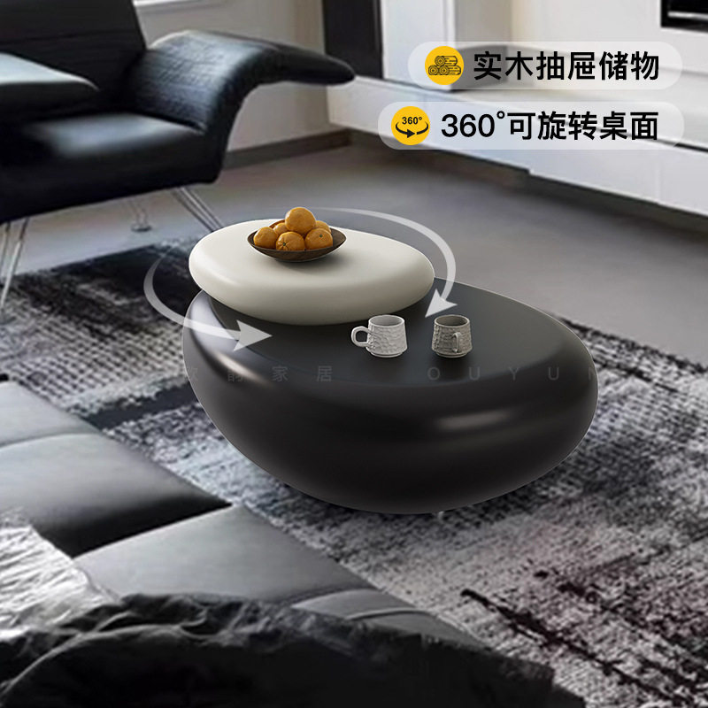 欧韵家居鹅卵石可移动客厅小矮桌