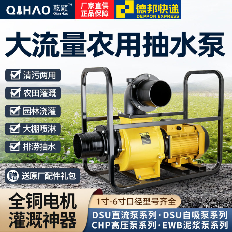 乾颢DSU大流量自吸泵220V抽水泵农用灌溉泵380V高扬程污水泥浆泵