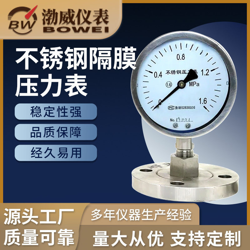 不锈钢耐震压力表 Y-60BF气压表水压表液压表耐震精密压力表