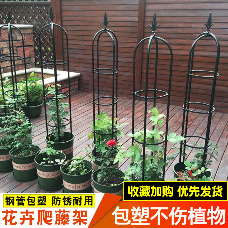 花架爬藤架玫瑰铁线莲支架牵引花铁艺月季室外阳台攀爬植物架子杆