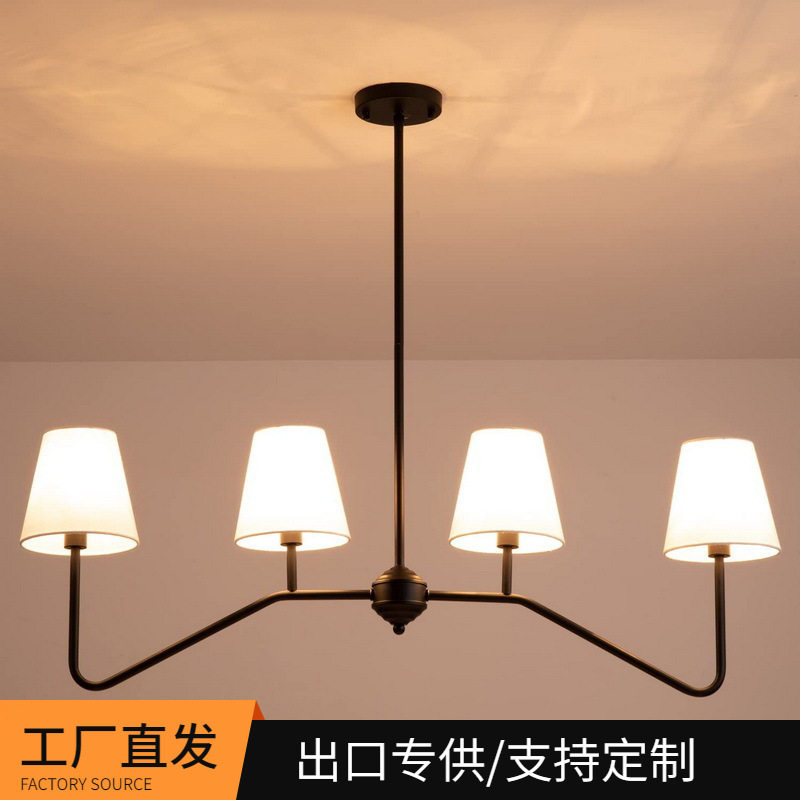 美式工业风客厅吊复古设计多头吊灯酒店卧室厅餐厅网红样板房灯