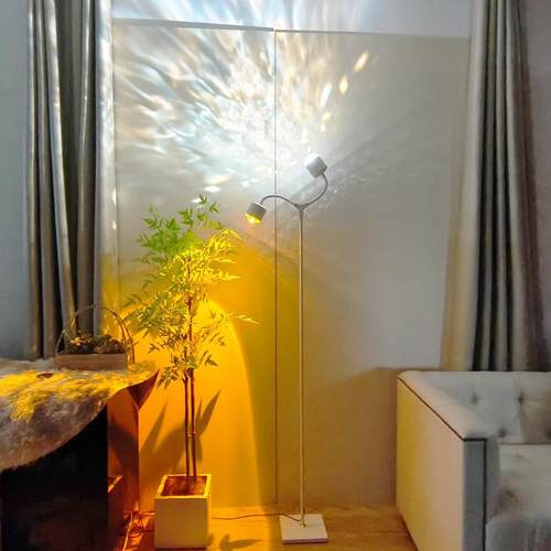 新款双头分叉日落水波纹氛围灯网红直播专用背景夕阳红水纹落地灯