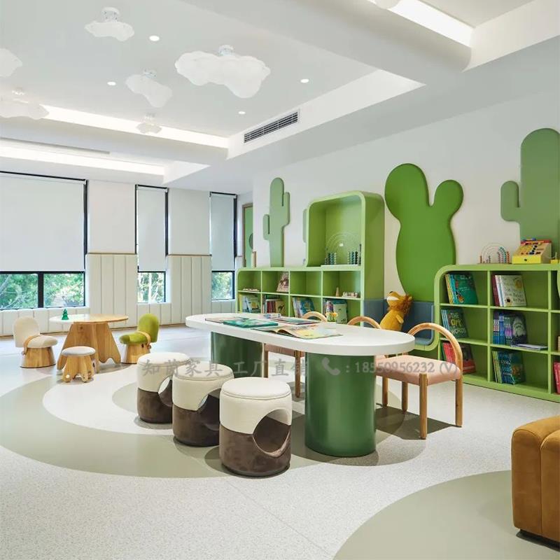 现代架空层娱乐区儿童桌椅组合售楼处部游乐园创意手工绘画桌直销