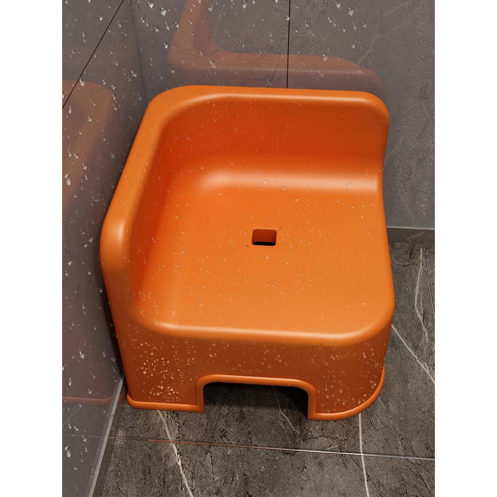 浴室专用凳子卫生间洗澡凳防滑洗脚凳加厚可叠放家用矮凳靠背椅子