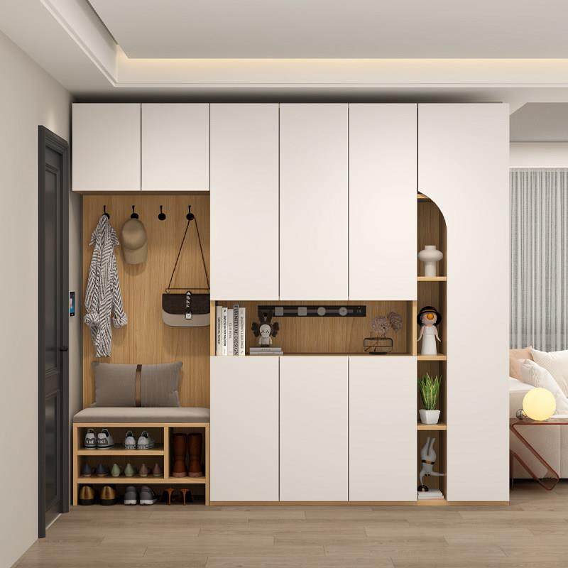 定制鞋柜家用门口入户玄关小户型现代简约大容量衣帽柜一体多功能