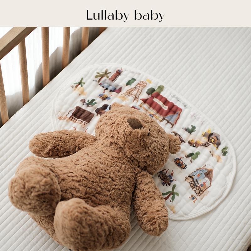 lullabybaby婴儿云片枕头宝宝纱布枕巾新生儿枕垫防吐奶枕巾