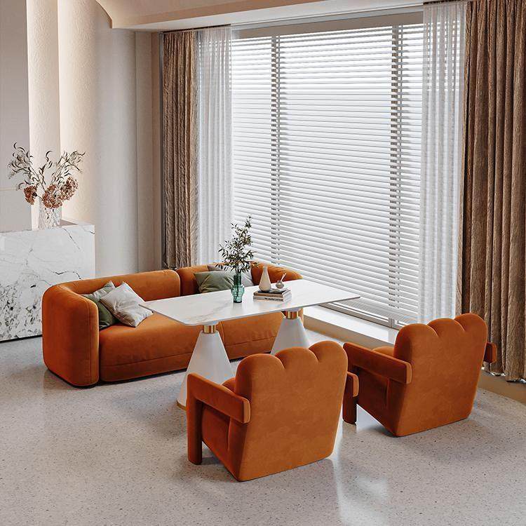 北欧轻奢简约售楼部咖啡厅美容院影楼会客休息区接待洽谈桌椅组合