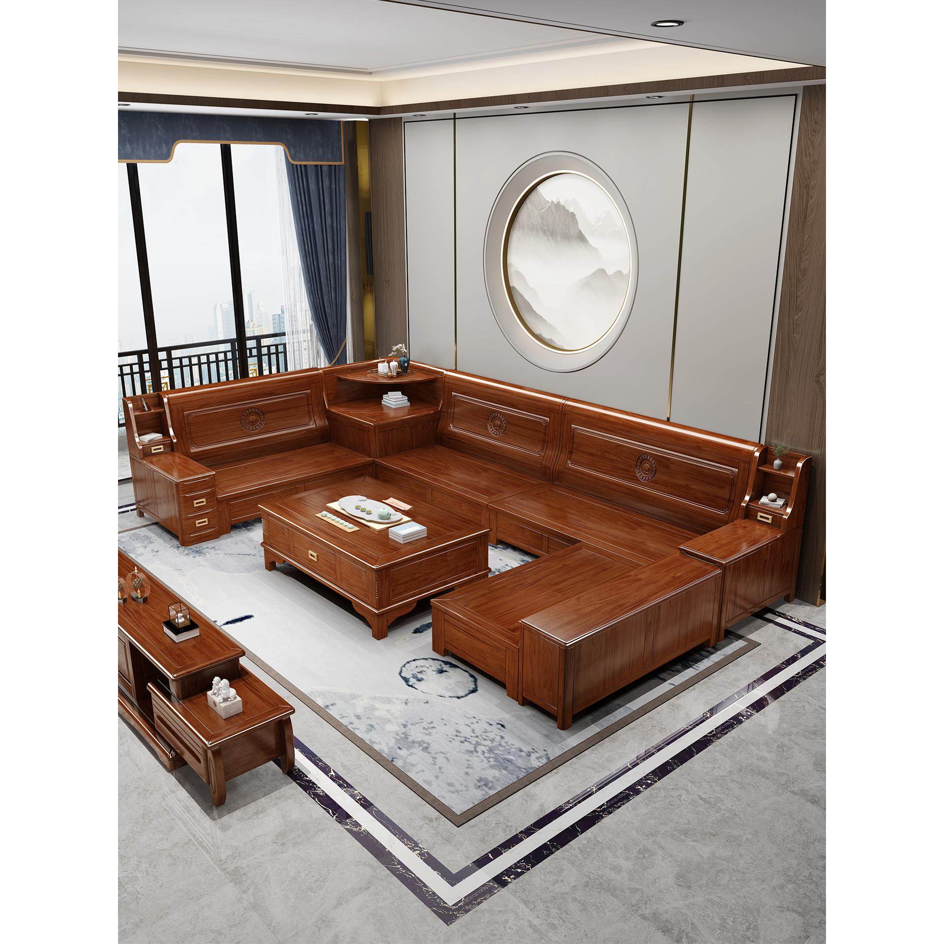 花梨木实木沙发冬夏两用贵妃角柜转角彷古雕花新中式客厅储物家具,住宅家具,实木沙发,淘宝优惠券,粉丝福利购,淘宝优惠卷