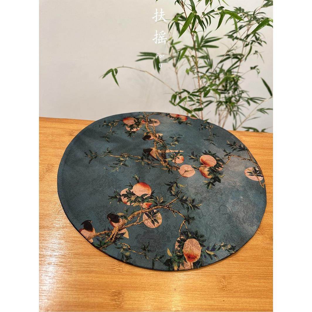 扶摇双面老料香云纱圆形新干泡茶席中式大号茶席覆古布艺双面茶巾,居家布艺,茶席,淘宝优惠券,粉丝福利购,淘宝优惠卷