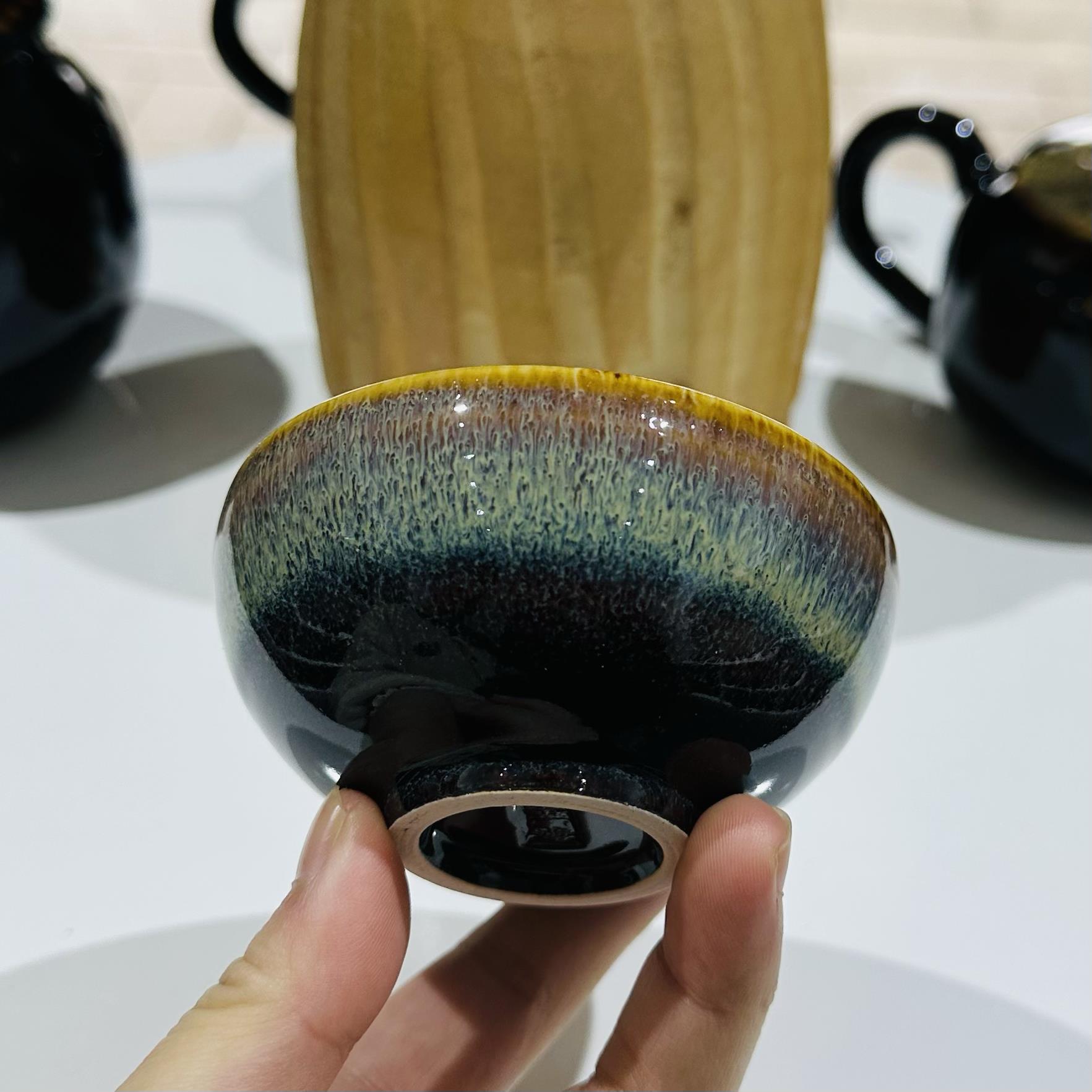 吉州窑剪纸贴花十二生肖茶杯窑变纯手工品茗茶具国风主人杯