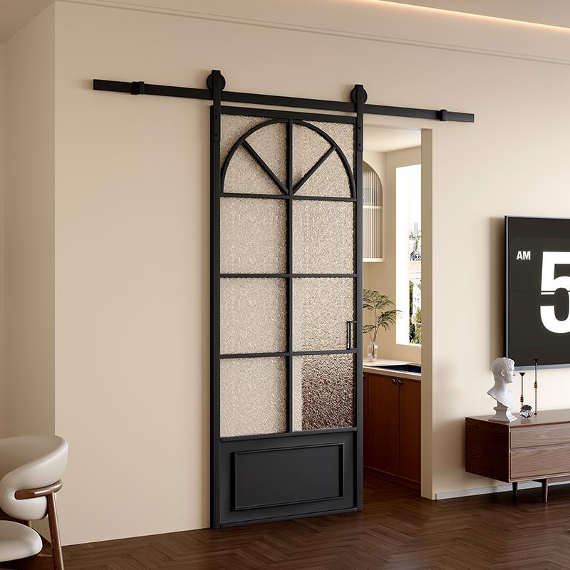 法式覆古玻璃门谷仓门饭厅厨房卧室简约吊轮拉门厕所门化妆室门