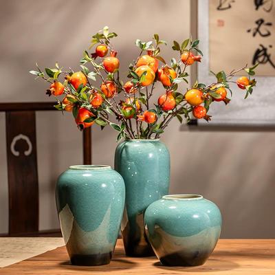 景德镇陶瓷花瓶摆件客厅插花落地高级感种花盆大覆古陶罐装饰中式