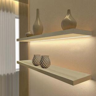 广埃发光层板灯带墙上置物架一字隔板墙壁灯光挂墙书架壁挂式搁板