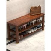 柜家用门口换鞋 凳全实鞋 架一体进门可坐穿鞋 乌金木鞋 凳多层鞋 架子