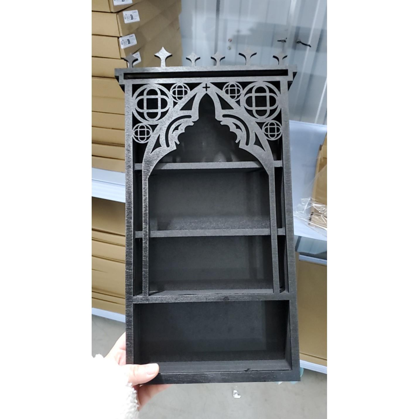 跨境哥特式置物架窗形展示架水晶展示架置物架新品水晶架背景装饰
