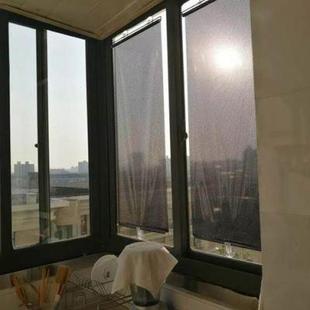 饰窗帘遮光卷帘免打孔安装 纱网遮阳布前后活动装 卧室汽车网纱手动