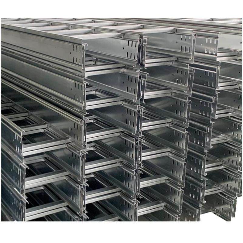镀锌梯形电缆光伏桥架热浸锌槽式桥架弱电表面安装金属线槽200*10