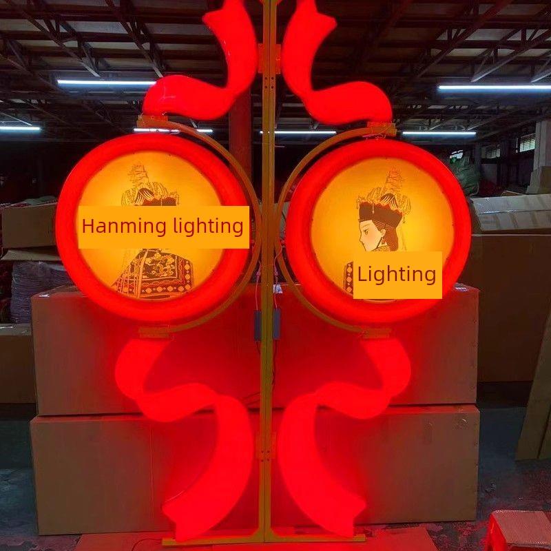 户外防水市政亮化工程路灯杆装饰led旗帜灯箱景观灯发光造型定制