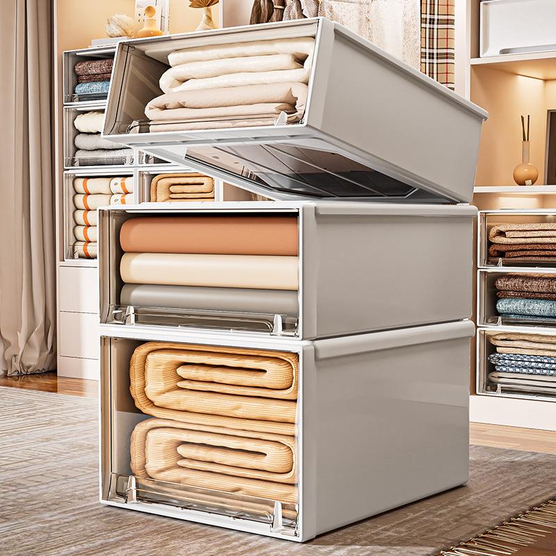 抽屉式衣物收纳盒裤子塑料透明收纳箱卧室杂物衣柜内衣收纳整理箱
