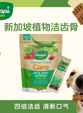 新加坡happiskippi磨牙棒狗零食耐咬洁齿骨中型犬泰迪除口臭清新