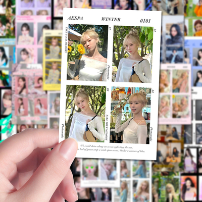 126张aespa人生四格贴纸金冬天柳智敏宁艺卓吉赛尔高颜值装饰手账