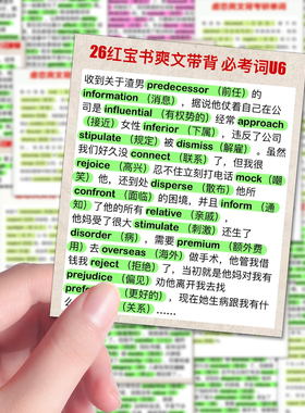 48张爽文背单词考研英语红宝书高级词汇贴纸学霸笔记解压冲刺装饰