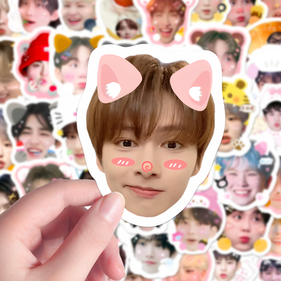 210张SEVENTEEN大头贴纸新款可爱高颜值次人应援周边桌面防水贴画