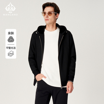 曼加龙秋冬时尚休闲连帽夹克外套