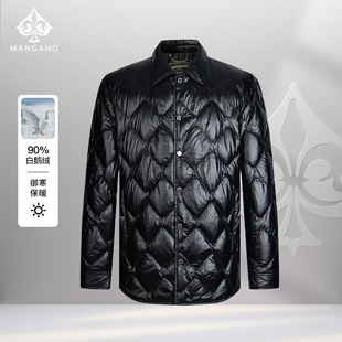 翻领羽绒服时尚 Mangano曼加龙新款 休闲外套男 90白鹅绒