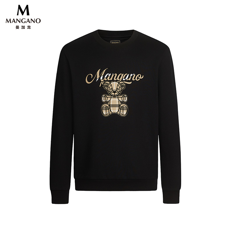 曼加龙春秋纯棉套头卫衣男圆领