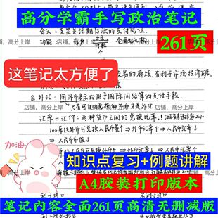 高中复习资料政治手写笔记复习笔记本新版手写高考政治知识笔记本