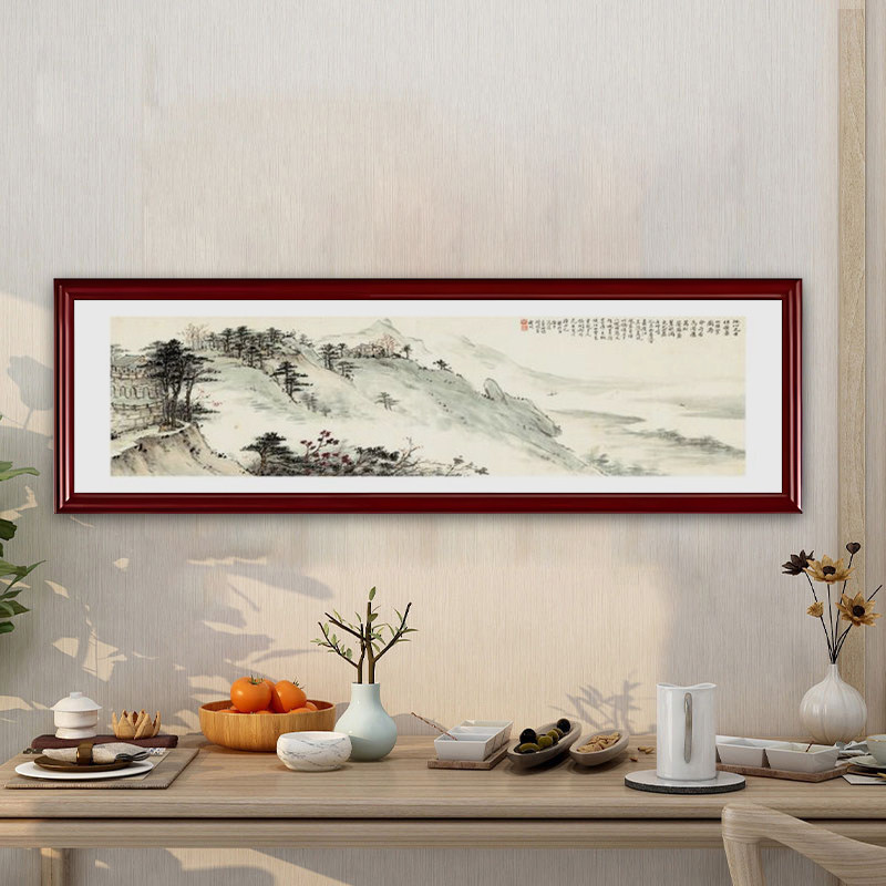 新中式客厅装饰画大气千里江山图挂画山水国画餐厅饭桌茶室壁画