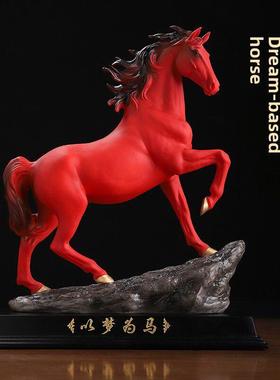 陶瓷红马饰品，客厅，无障碍豪华，高端马，生肖吸引财富，马成功