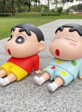 蜡笔新灿手机座懒惰手机座手模型可爱的桌面装饰娃娃新潮的礼物