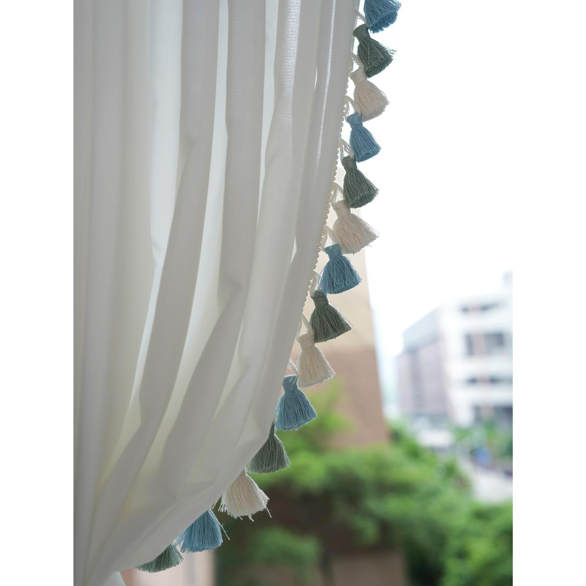 窗帘花边辅料手工吊穗流苏短边穗子吊球法式侧拼接木耳立边M-581