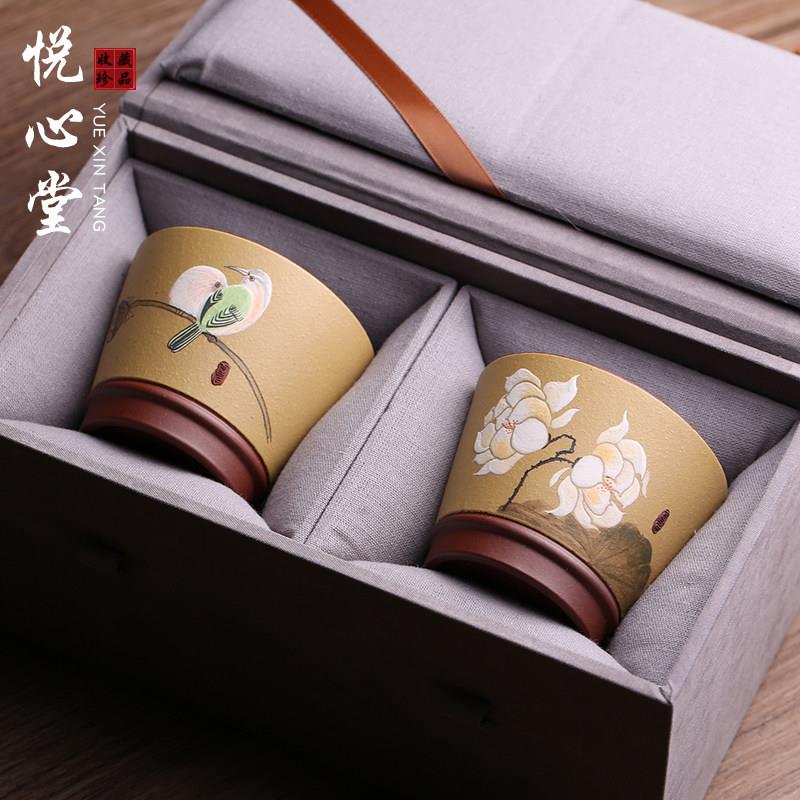 宜兴紫砂主人杯茶杯品茗杯白头偕老杯纯手工名家对杯结婚礼品茶具