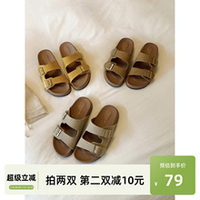 Chio2nd南风 拖鞋女夏外穿2025新款超火双带扣高级感舒适软底凉拖