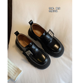 真皮乐福鞋 女英伦2024新款 秋冬厚底小皮鞋 Chio2nd南风 一脚蹬女鞋